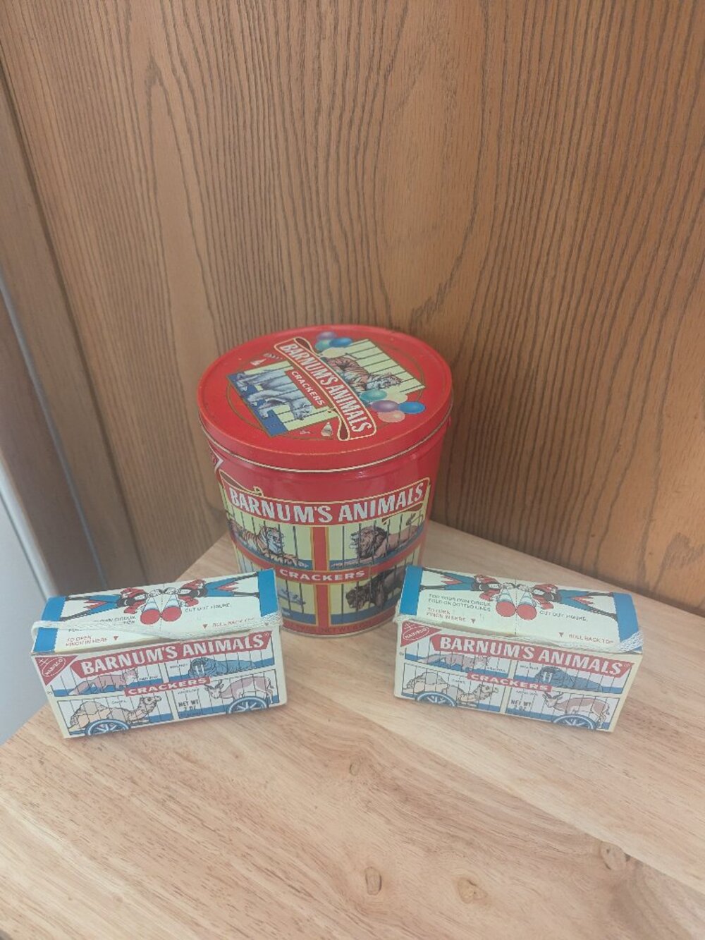 VTG Nabisco Barnums Animal Crackers Circus Tin Bucket & Boxes 1991 1987-Lot of 3